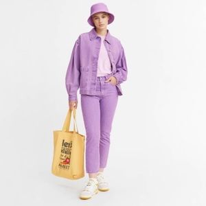 NWT Levi’s original 501 purple fresh 29x26 crop jeans